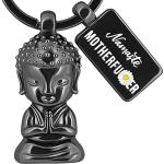 Porte-clés noirs à motif Bouddha look fashion 