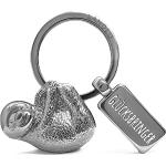 Porte-clés argentés en métal à motif animaux gravés look Kawaii 