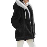 Capes noires à carreaux en peau lainée à motif moutons imperméables à capuche à manches longues Taille XXL plus size look fashion pour femme 