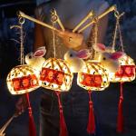 Lanternes volantes en bambou à motif lapins 