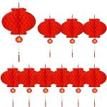 Lanternes chinoises rouges en papier enduites 