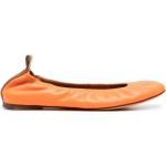 Ballerines de créateur Lanvin orange en cuir de veau en cuir à bouts ronds Pointure 41 look casual pour femme 