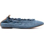 Chaussures casual de créateur Lanvin bleu indigo à franges à bouts ronds Pointure 40 look casual pour femme 