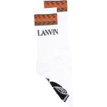 Chaussettes de créateur Lanvin blanches en coton mélangé à motifs pour homme 