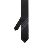 Cravates en soie de créateur Lanvin gris foncé à rayures à motif papillons Tailles uniques pour homme 