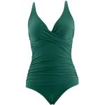 Maillots de bain une pièce vert foncé en nylon Taille XXL plus size look fashion pour femme 