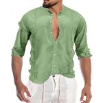 Chemises de mariage vertes à carreaux en velours sans repassage stretch à manches longues Taille M look fashion pour homme 