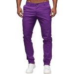 Jeans droits violets camouflage en velours délavés Taille L look fashion pour homme 
