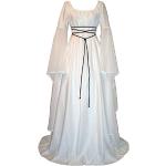 LaoZan Femmes Robes Médiévale Manches Longues Parti Costume Déguisements Halloween De Mariée Gothique Robe Blanc L