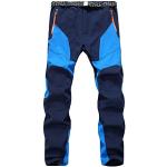 LaoZan Unisex Imperméable Pantalon Softshell Chaud Pantalon Randonnée Thermique Montagne Camping Pantalon de Ski Doublé en Polaire Synthétique (Blue(Homme), Asia M)