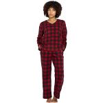 Pyjamas en polaires de printemps rouges à carreaux en coton Taille M look fashion pour femme en promo 