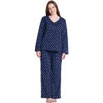 Pyjamas en polaires de printemps bleu marine à pois en coton Taille M look fashion pour femme en promo 