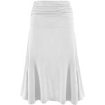 Jupes évasées saison été blanches midi Taille XL plus size look casual pour femme en promo 