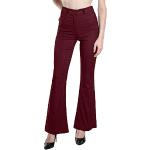 Pantalons taille haute rouge bordeaux en denim à motif éléphants Taille XXL look fashion pour femme 