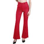Pantalons taille haute rouges en denim à motif éléphants Taille M look fashion pour femme 