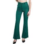 Pantalons taille haute vert foncé en denim à motif éléphants Taille M look fashion pour femme en promo 