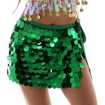 Vêtements de danse verts à sequins look fashion pour femme 
