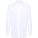 Chemises LARDINI blanches à fleurs en popeline à poignet mousquetaire à manches longues pour homme 