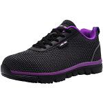 Chaussures de sécurité LARNMERN violettes réflechissantes pour femme 