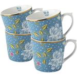 Laura Ashley Set/4 mugs 10 oz Seaspray Uni in giftbox Heritage Collectables