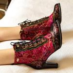 Low boots Laura Vita rouge bordeaux Pointure 36 look fashion pour femme 
