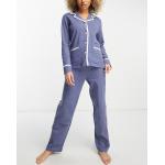 Lauren by Ralph Lauren - Ensemble pyjama long en maille douce - Bleu chiné