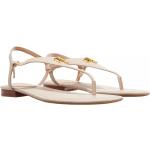 Sandales de créateur Ralph Lauren beiges en promo 