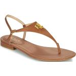 Sandales de créateur Ralph Lauren marron en cuir Pointure 41 avec un talon jusqu'à 3cm pour femme 