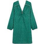 Chemises de nuit longues Laurence Tavernier Paris vert émeraude en satin à manches longues Taille XS pour femme en promo 