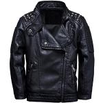 Vestes noires en cuir synthétique à clous look fashion pour garçon de la boutique en ligne Amazon.fr 