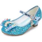 Sandales à talon haut de mariage bleues à perles à motif papillons à scratchs Pointure 34 look fashion pour femme 