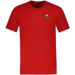 T-shirts Le Coq sportif rouges en coton à manches courtes à manches courtes Taille 3 XL look sportif en promo 