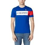 T-shirts Le Coq sportif bleus en coton à manches courtes à manches courtes Taille XS look sportif 