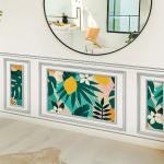 Papier peint intissé tropical, imitation bois, 75 cm X 200 cm, décor unique et coloré, pour une décoration intérieure unique.