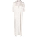 Robes en soie blanches à rayures à motif animaux Tailles uniques pour femme 