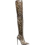 Cuissardes Le Silla beiges nude à effet léopard en cuir de veau à talons aiguilles à bouts pointus Pointure 40 pour femme 