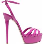 Sandales à talons Le Silla violettes en cuir à bouts ouverts Pointure 41 pour femme en promo 