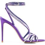 Sandales à talons Le Silla violettes en cuir à talons aiguilles à bouts ouverts Pointure 41 pour femme en promo 