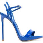Sandales à talons Le Silla bleues en cuir verni à talons aiguilles à bouts ouverts Pointure 40,5 pour femme 
