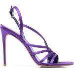 Sandales à talons Le Silla violettes en cuir à talons aiguilles à bouts ouverts Pointure 40 pour femme en promo 