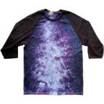 T-shirts baseball violets à motif tie-dye en coton à capuche à col rond Taille M 