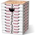 Tabourets en carton blancs à motif pizza 