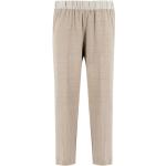 Pantalons en lin Le Tricot Perugia beiges stretch Taille L pour femme 
