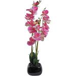 Orchidées artificielles rose bonbon en céramique 