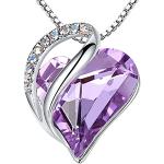 Pendentifs coeur violet clair en cristal look fashion pour femme 