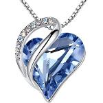 Pendentifs coeur bleues claires en cristal look fashion pour femme 