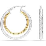 Boucles d'oreilles de mariée argentées en or en argent 18 carats look fashion pour femme en promo 