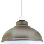 LEDSone Abat-jour de plafond industriel, abat-jour de lampe suspendu en forme de dôme courbé de Style rétro Vintage pour plafonniers suspendus (Nickel satiné)