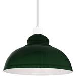 LEDSone Abat-Jour de Plafond Industriel, Abat-Jour de Lampe Suspendu en Forme de dôme courbé de Style rétro Vintage pour plafonniers Suspendus (Verte)