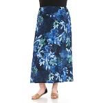 Jupes longues bleues en polyester lavable en machine maxi Taille XXL plus size look fashion pour femme 
